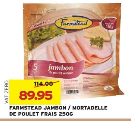 FARMSTEAD JAMBON / MORTADELLE DE POULET FRAIS 250G