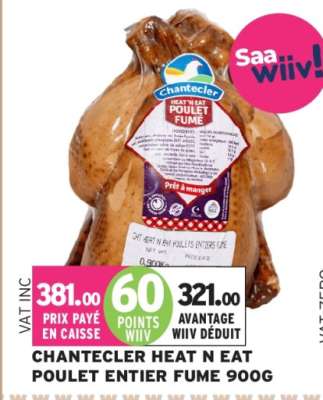 CHANTECLER HEAT N EAT POULET ENTIER FUME 900G