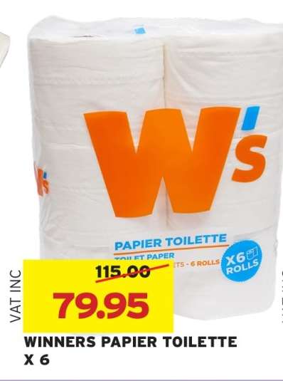 WINNERS PAPIER TOILETTE X 6