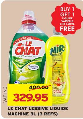LE CHAT LESSIVE LIQUIDE MACHINE 3L (3 REFS)