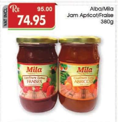 Alba/Mila Jam Apricot/Fraise 380g