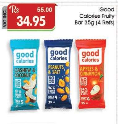 Good Calories Fruity Bar 35g (4 Refs)