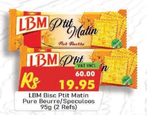 LBM Bisc Ptit Matin Pure Beurre/Speculoos 95g (2 Refs)