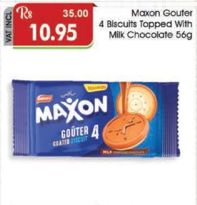 Maxon Gouter 4 Biscuits Topped With Milk Chocolate 56g