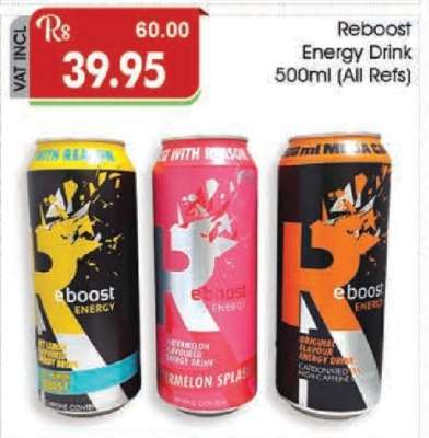 Reboost Energy Drink 500ml (All Refs)