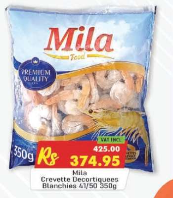 Mila Crevette Decortiquees Blanchies 41/50 350g