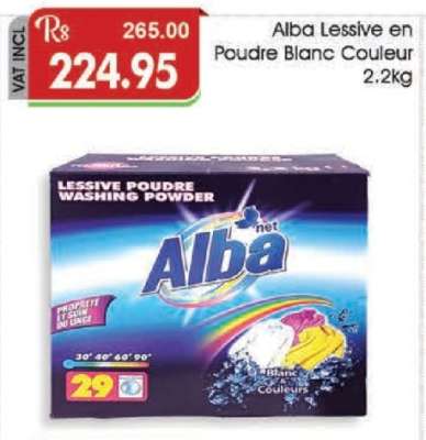 Alba Lessive en Poudre Blanc Couleur 2.2kg