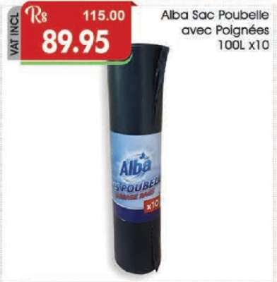Alba Sac Poubelle avec Poignees 100L x10