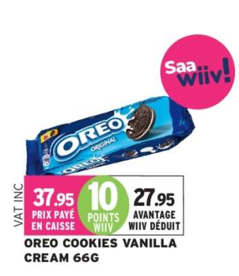 OREO COOKIES VANILLA CREAM 66G