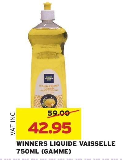 WINNERS LIQUIDE VAISSELLE 750ML (GAMME)