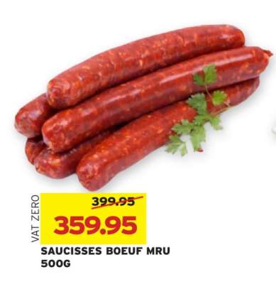 SAUCISSES BOEUF MRU 500G