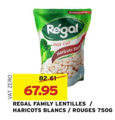 REGAL FAMILY LENTILLES / HARICOTS BLANCS / ROUGES 750G