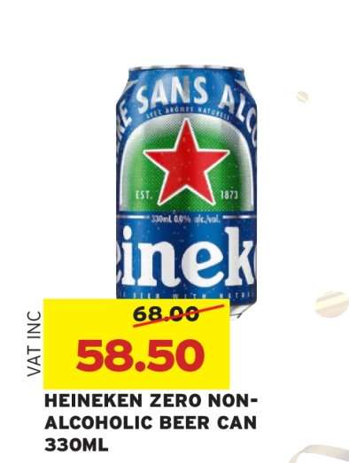 HEINEKEN ZERO NON ALCOHOLIC BEER CAN 330ML