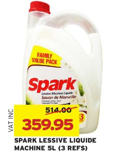 SPARK LESSIVE LIQUIDE MACHINE 5L (3 REFS)