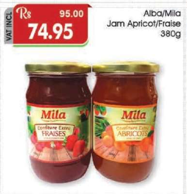 Alba/Mila Jam Apricot/Fraise 380g
