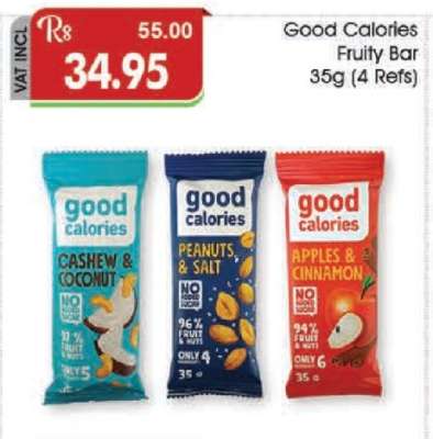 Good Calories Fruity Bar 35g (4 Refs)
