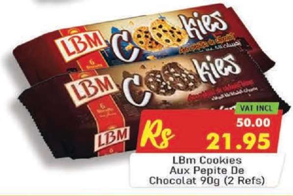 LBM Cookies Aux Pepite De Chocolat 90g (2 Refs)
