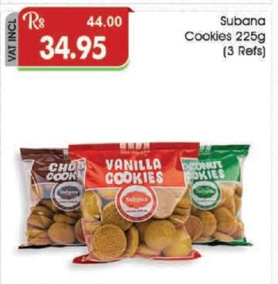 Subana Cookies 225g (3 Refs)