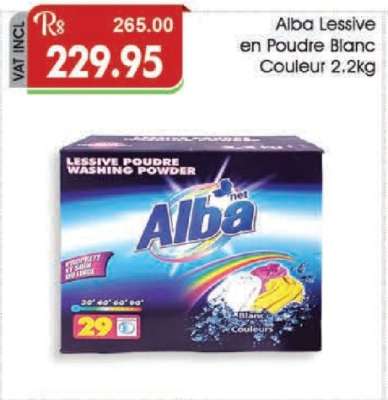 Alba Lessive en Poudre Blanc Couleur 2.2kg