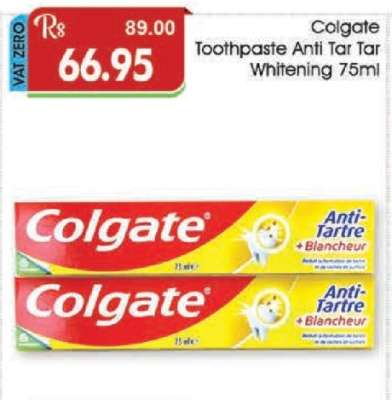 Colgate Toothpaste Anti Tar Tar Whitening 75ml