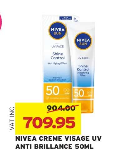 NIVEA CREME VISAGE UV ANTI BRILLANCE 50ML