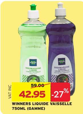 WINNERS LIQUIDE VAISSELLE 750ML (GAMME)