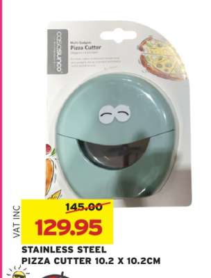 STAINLESS STEEL PIZZA CUTTER 10.2 X 10.2CM