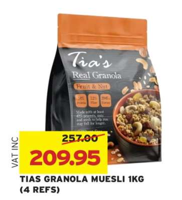 TIAS GRANOLA MUESLI 1KG (4 REFS)