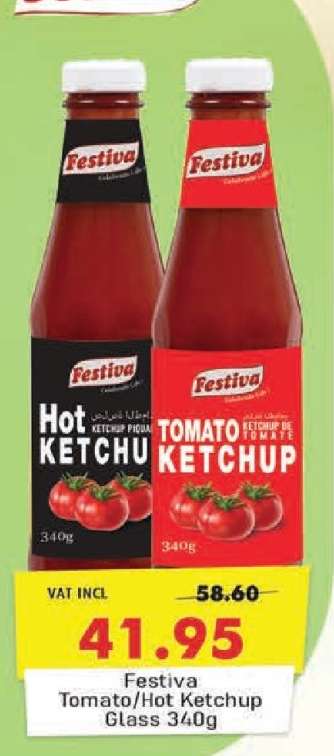 Festiva Tomato/Hot Ketchup Glass 340g