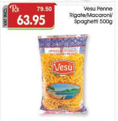 Vesu Penne Rigate/Macaroni/Spaghetti 500g