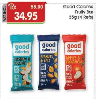 Good Calories Fruity Bar 35g (4 Refs)