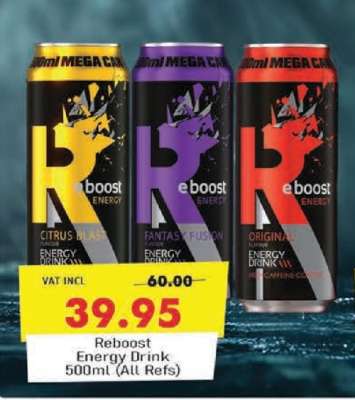 Reboost Energy Drink 500ml (All Refs)