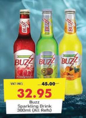 Buzz Sparkling Drink 300ml (All Refs)
