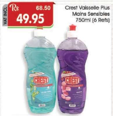 Crest Vaisselle Plus Mains Sensibles 750ml (6 Refs)