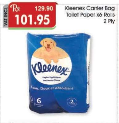 Kleenex Carrier Bag Toilet Paper x6 Rolls 2 Ply