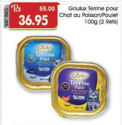 Goulux Terrine pour Chat au Poisson/Poulet