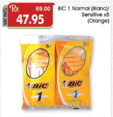 BIC 1 Normal (Blanc)/Sensitive x5 (Orange)