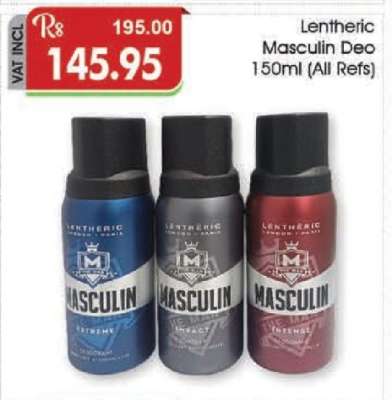 Lentheric Masculin Deo 150ml (All Refs)