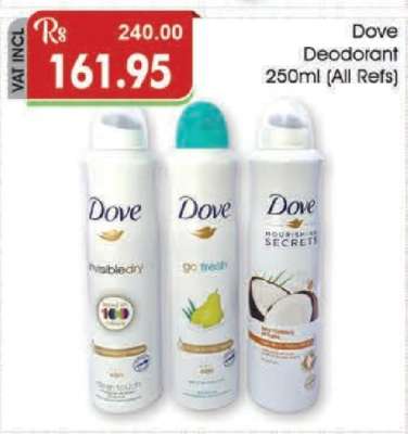 Dove Deodorant 250ml (All Refs)