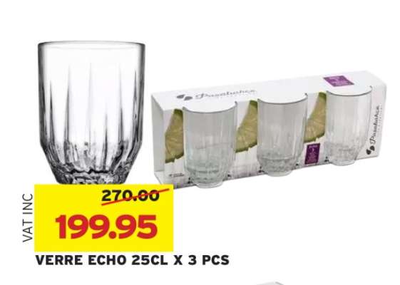 VERRE ECHO 25CL X 3 PCS