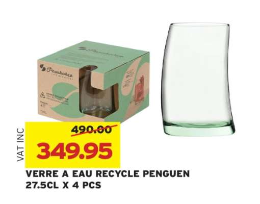 VERRE A EAU RECYCLE PENGUEN
