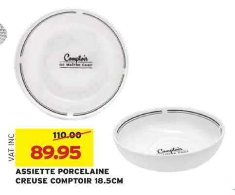 ASSIETTE PORCELAINE CREUSE COMPTOIR 18.5CM