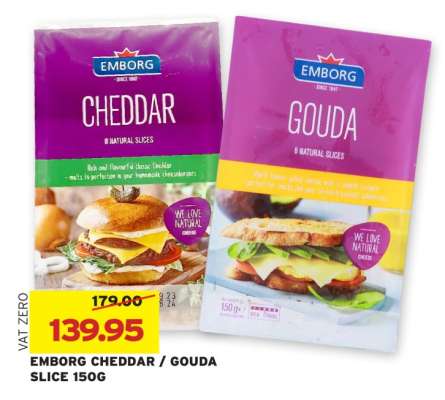 EMBORG CHEDDAR / GOUDA SLICE 150G