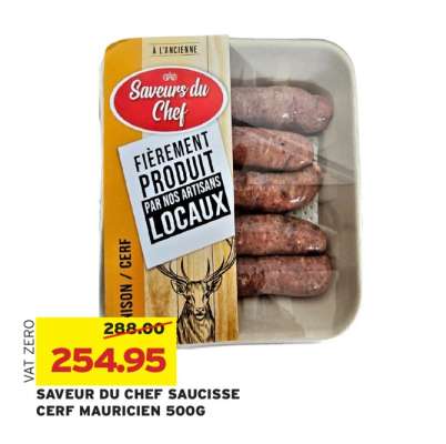 SAVEUR DU CHEF SAUCISSE CERF MAURICIEN 500G