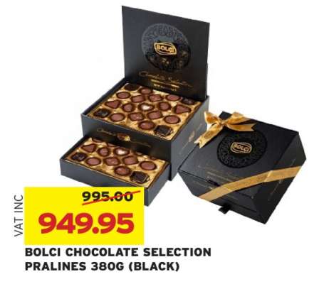 BOLCI CHOCOLATE SELECTION PRALINES 380G (BLACK)