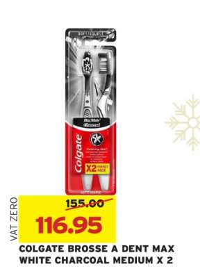 COLGATE BROSSE A DENT MAX WHITE CHARCOAL MEDIUM X 2