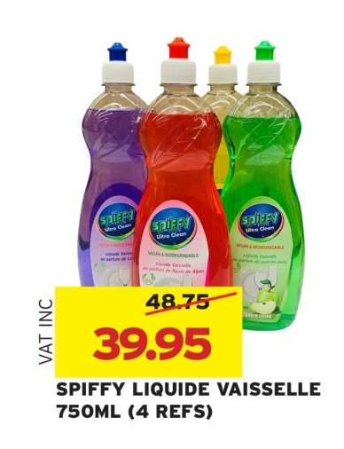 SPIFFY LIQUIDE VAISSELLE 750ML (4 REFS)