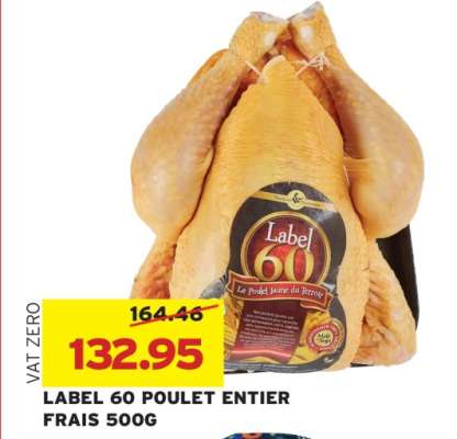 LABEL 60 POULET ENTIER FRAIS 500G