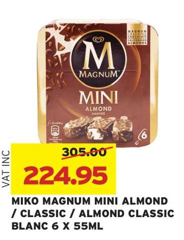MIKO MAGNUM MINI ALMOND / CLASSIC / ALMOND CLASSIC BLANC 6 X 55ML
