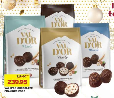 VAL D’OR CHOCOLATE PRALINES 250G